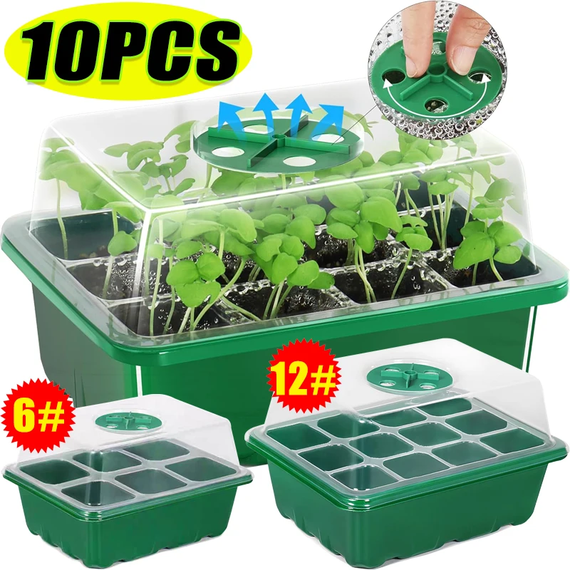 Humidity Dome Kit - 6/12 Bölmeli Yetiştirme Başlangıç Fidanlık Tepsileri,