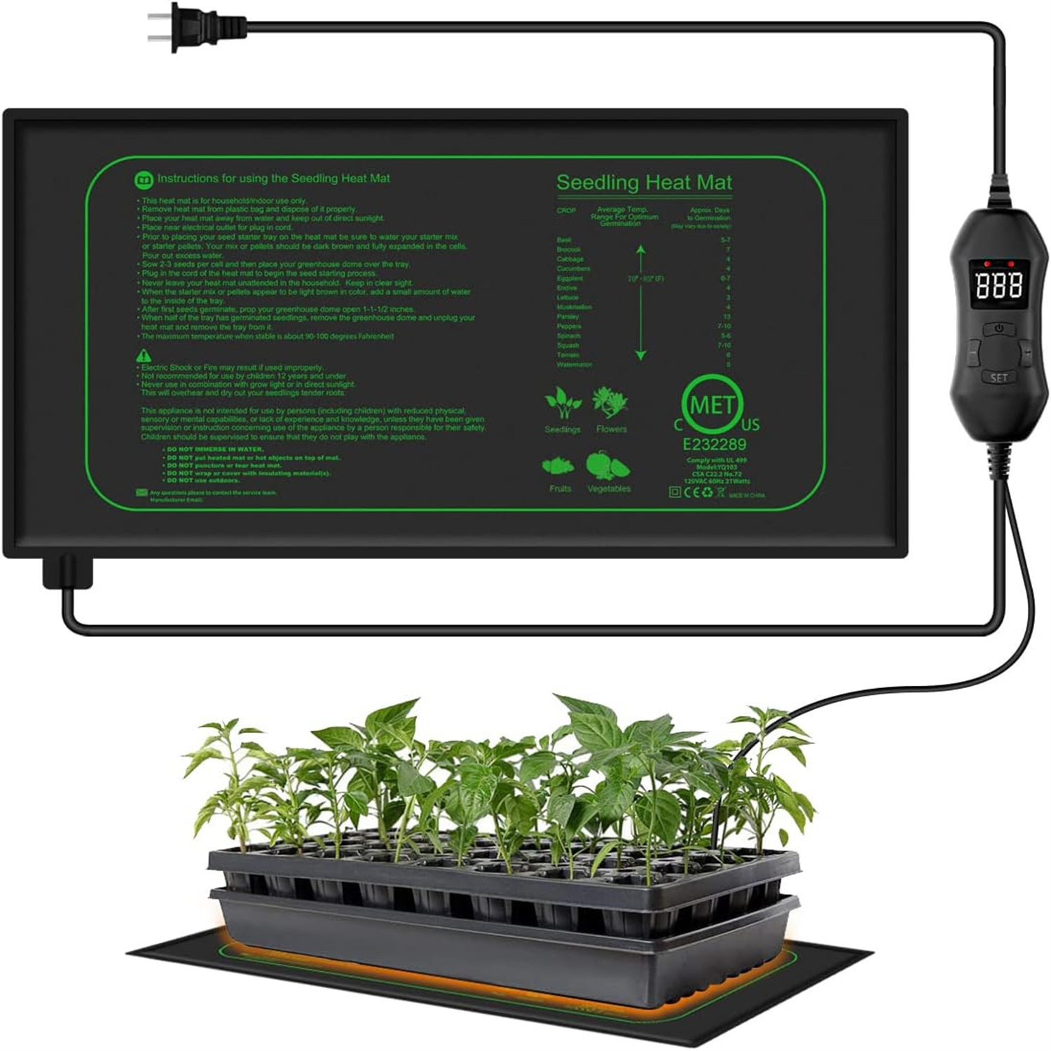 Heat Mat Seedling - Dijital Termostatlı Fide Isıtma Matı İç