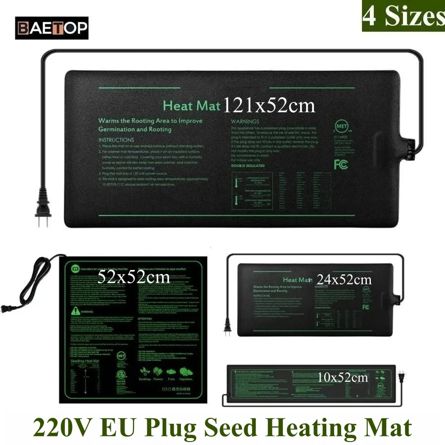 4 boyutları 220 V AB Tak Fide  - Heat Mat Seedling incelemesi ve fiyatı