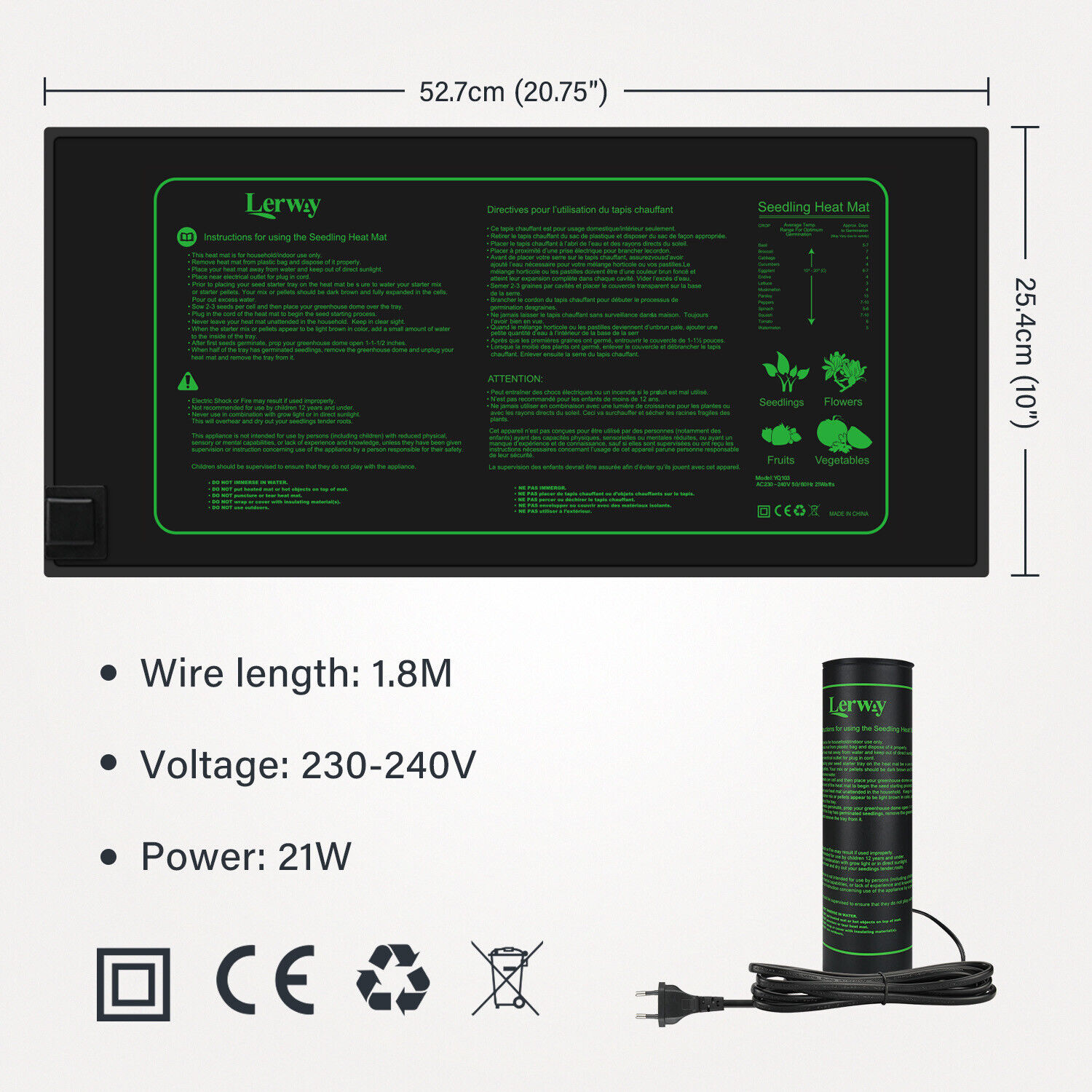 LERWAY 21W Fide Isıtma Matı AB - Heat Mat Seedling incelemesi ve fiyatı