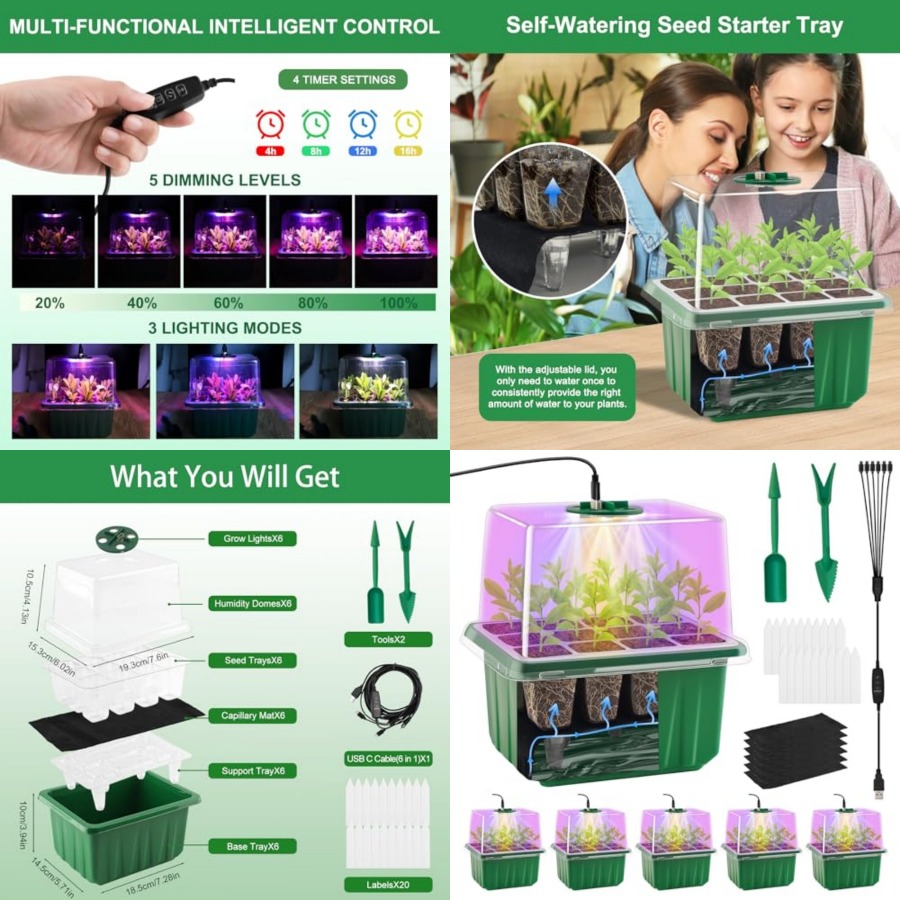 Işıklı Tohum Başlangıç ​​Tepsi - Humidity Dome Kit incelemesi ve fiyatı