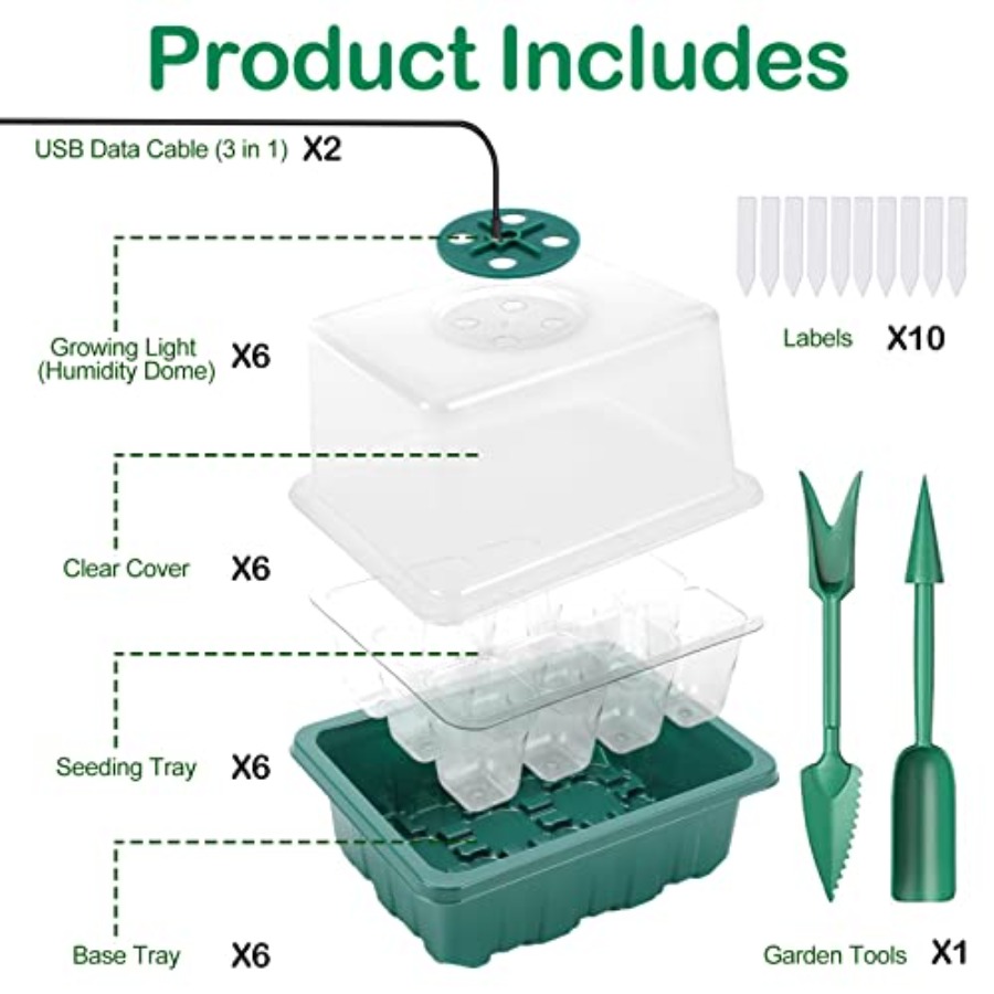Işıklı Tohum Başlangıç ​​Tepsi - Humidity Dome Kit incelemesi ve fiyatı